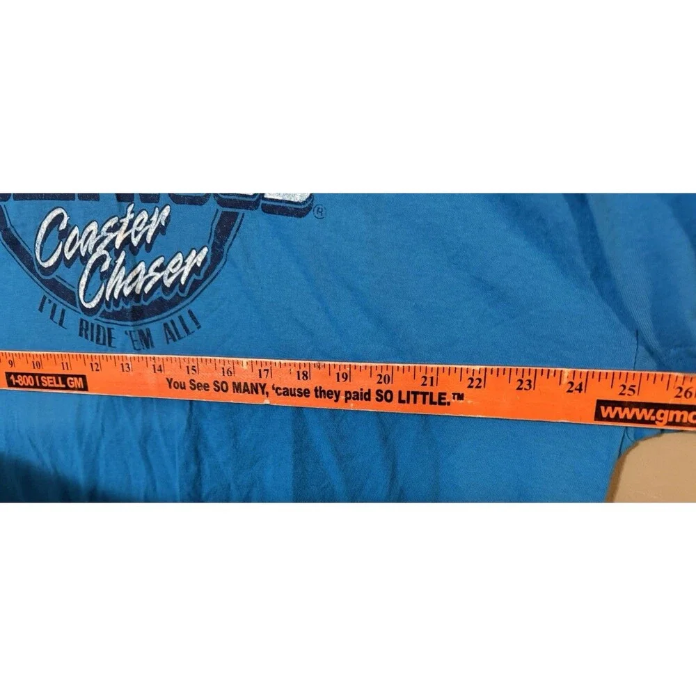 Dollywood Coaster Chaser “I’d Ride Em All” Blue Adult Size 2XL Tshirt